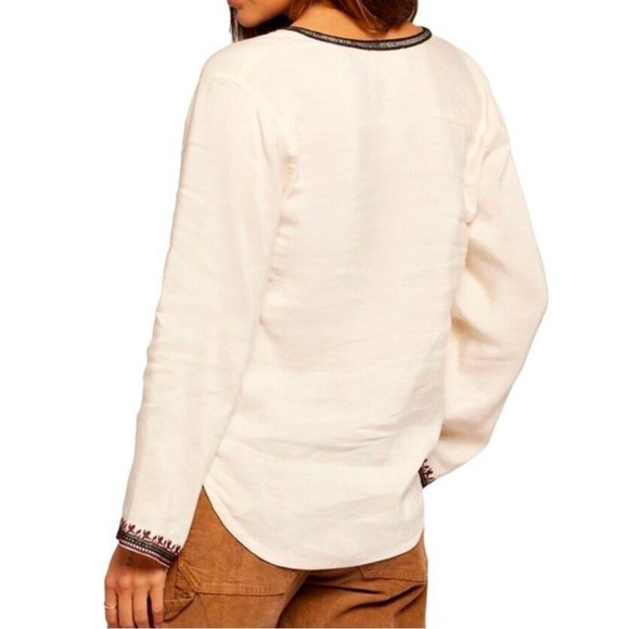 Current/Elliott The Dreamy Linen-Blend Blouse - Picture 2 of 2